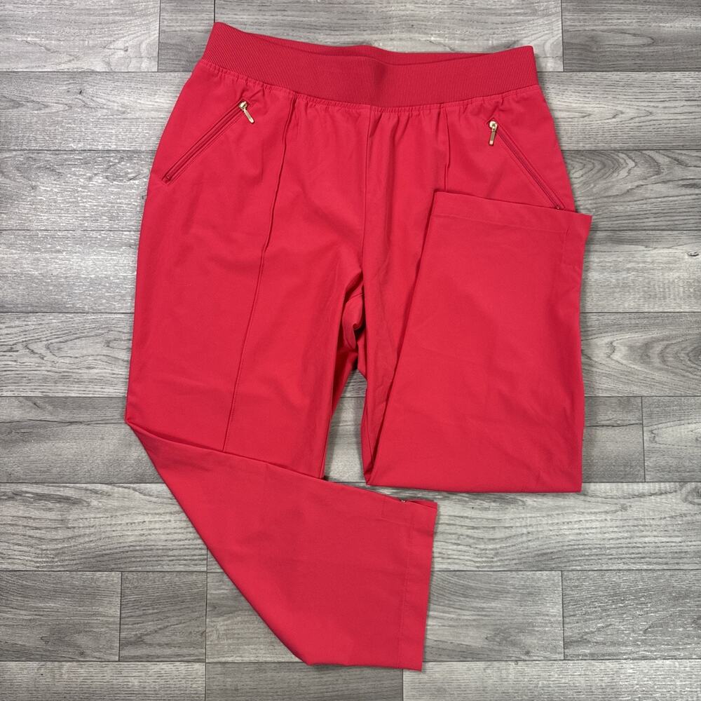 Chico's Zenergy Active Cropped Pants Pull On Straight Leg Pink sz 1 / Medium